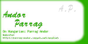 andor parrag business card